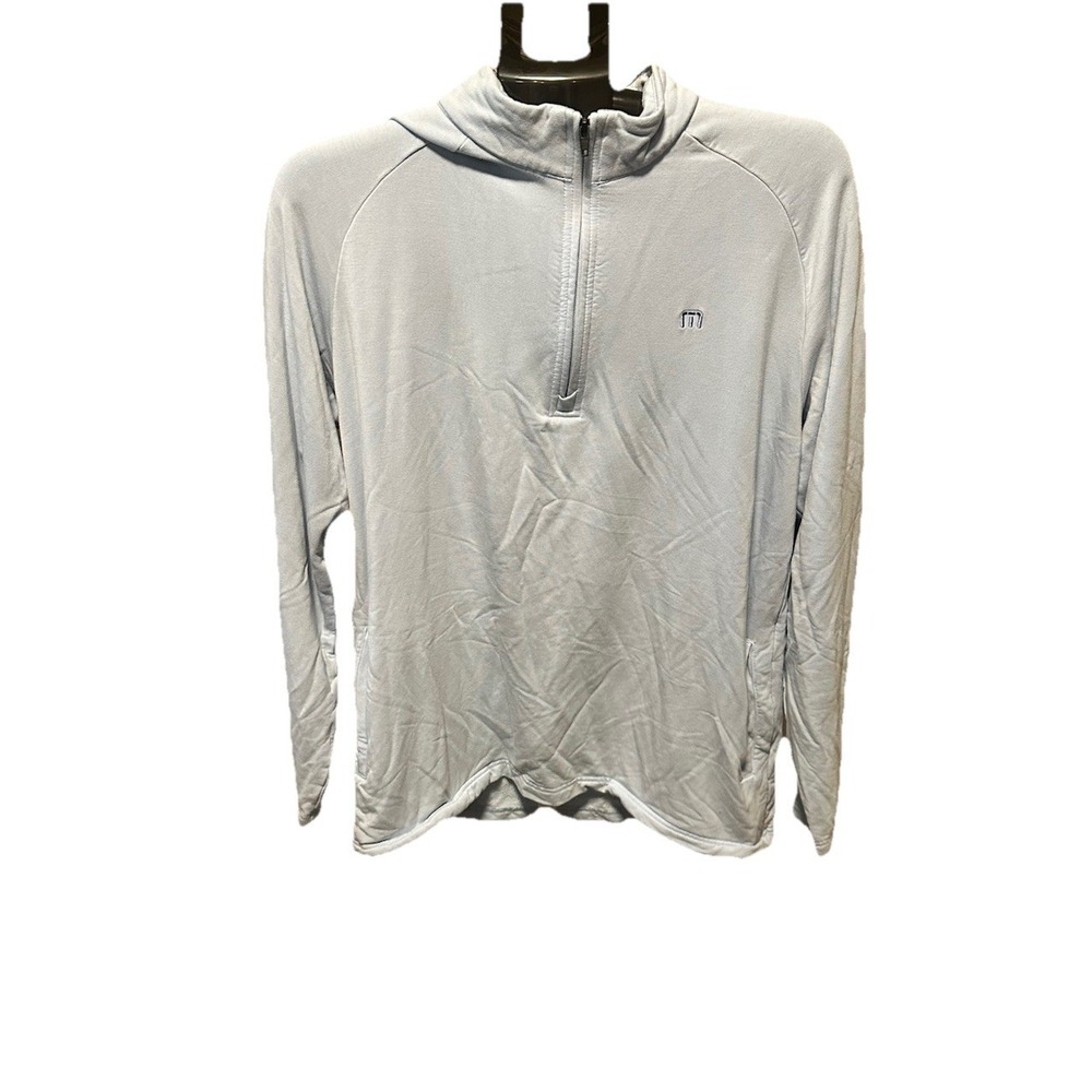 Travis Mathew Light Blue Quarter-Zip‎ Sweatshirt